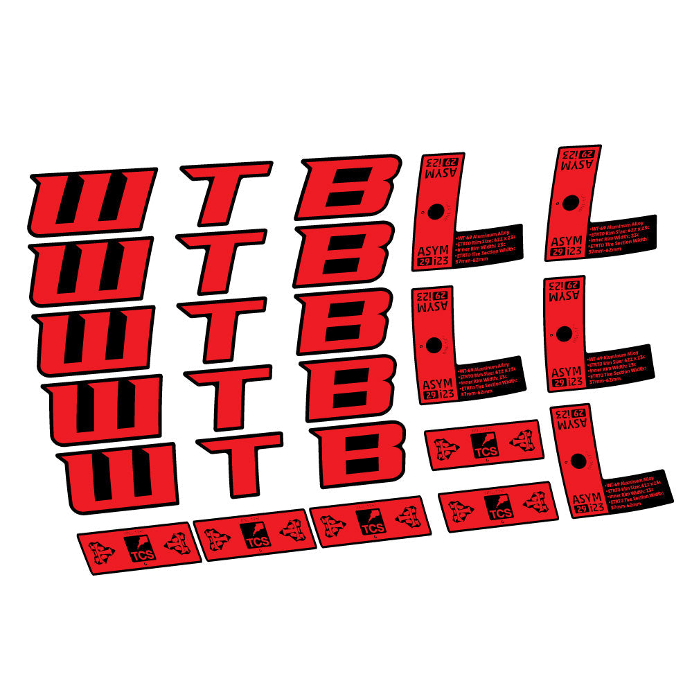 Stickers WTB ASYM i23 compatibles - Autocollants roue vélo VTT