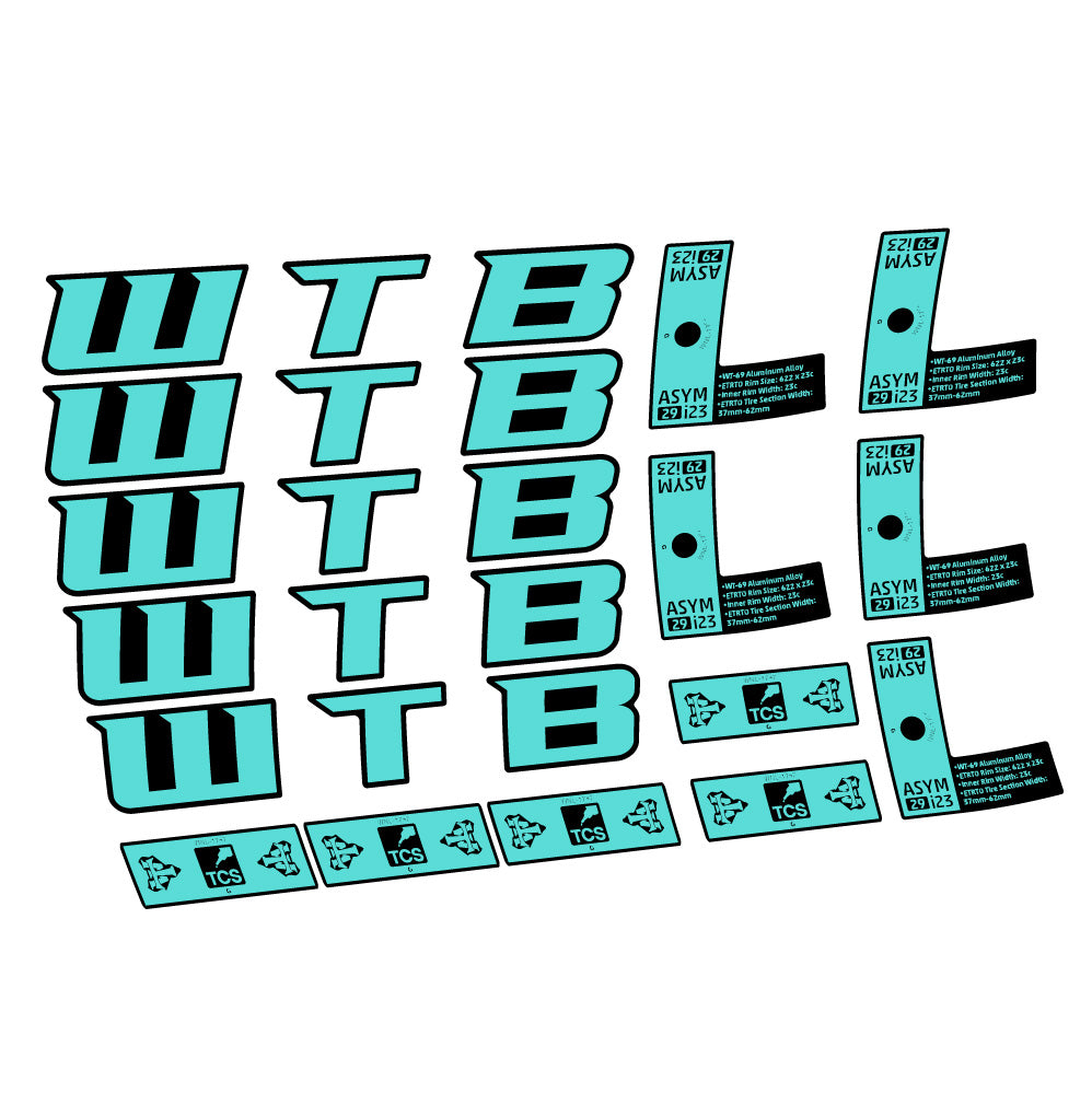 Stickers WTB ASYM i23 compatibles - Autocollants roue vélo VTT