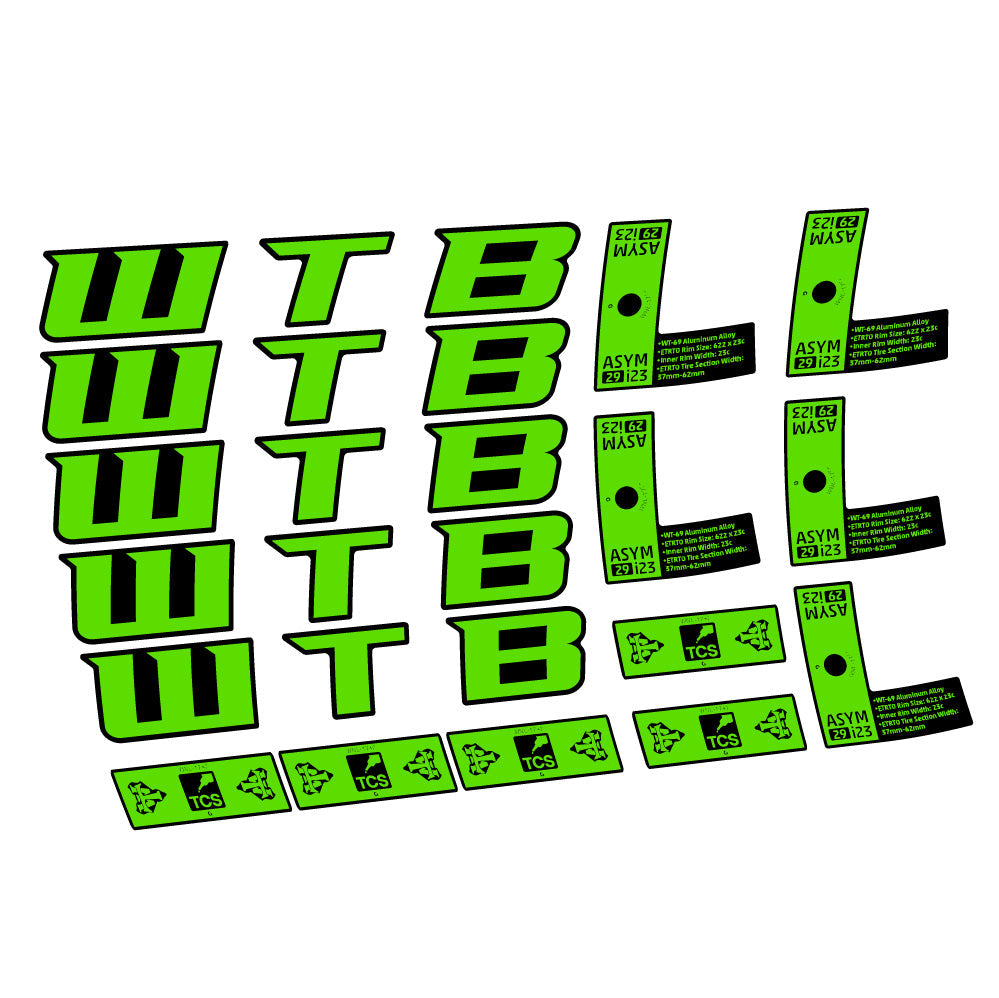 Stickers WTB ASYM i23 compatibles - Autocollants roue vélo VTT