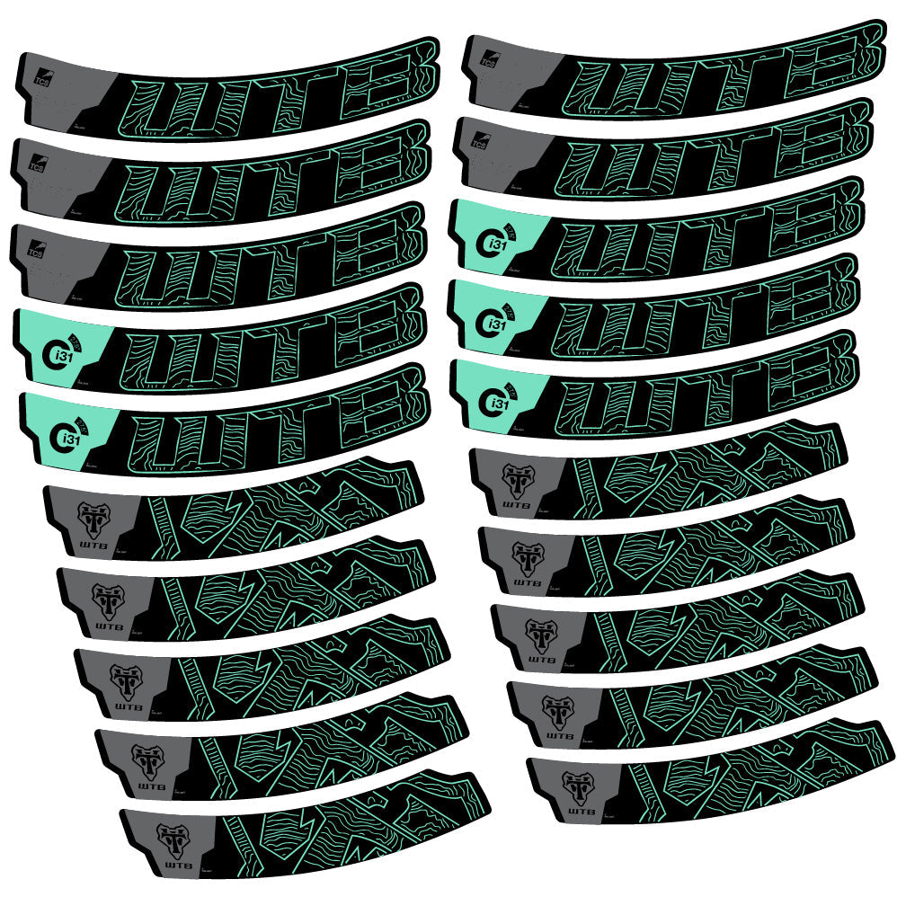 Stickers WTB Ci31 Carbon compatibles - Autocollants roue vélo VTT