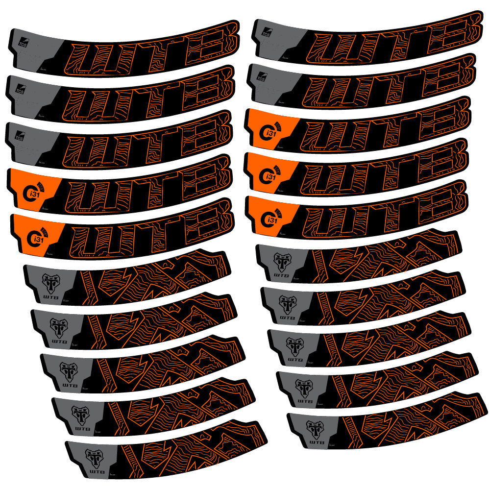 Stickers WTB Ci31 Carbon compatibles - Autocollants roue vélo VTT