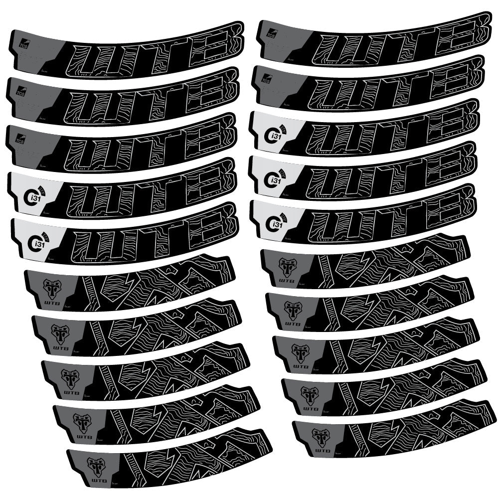 Stickers WTB Ci31 Carbon compatibles - Autocollants roue vélo VTT