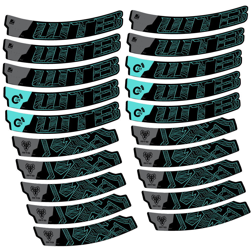 Stickers WTB Ci31 Carbon compatibles - Autocollants roue vélo VTT