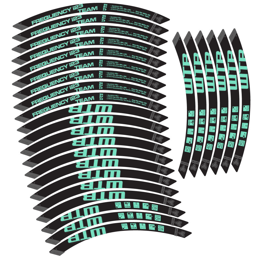 Stickers WTB Frequency i23 Team compatibles - Autocollants roue vélo VTT