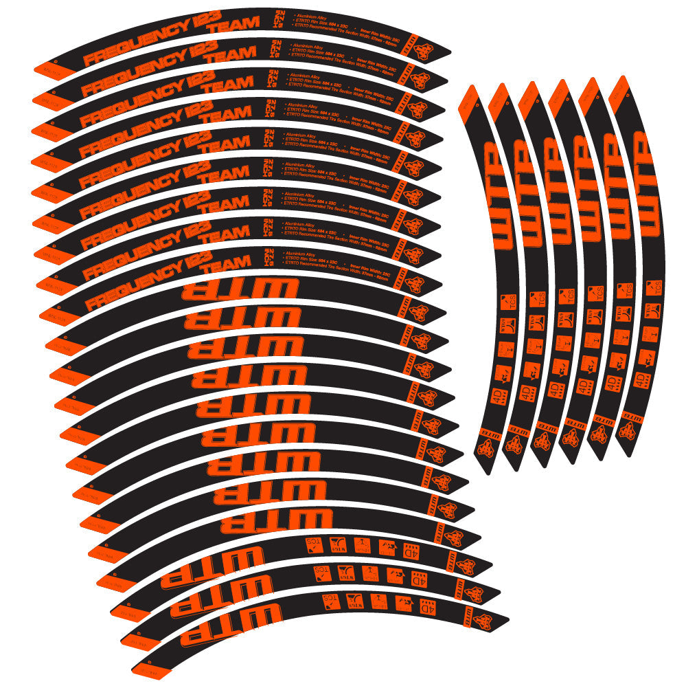 Stickers WTB Frequency i23 Team compatibles - Autocollants roue vélo VTT