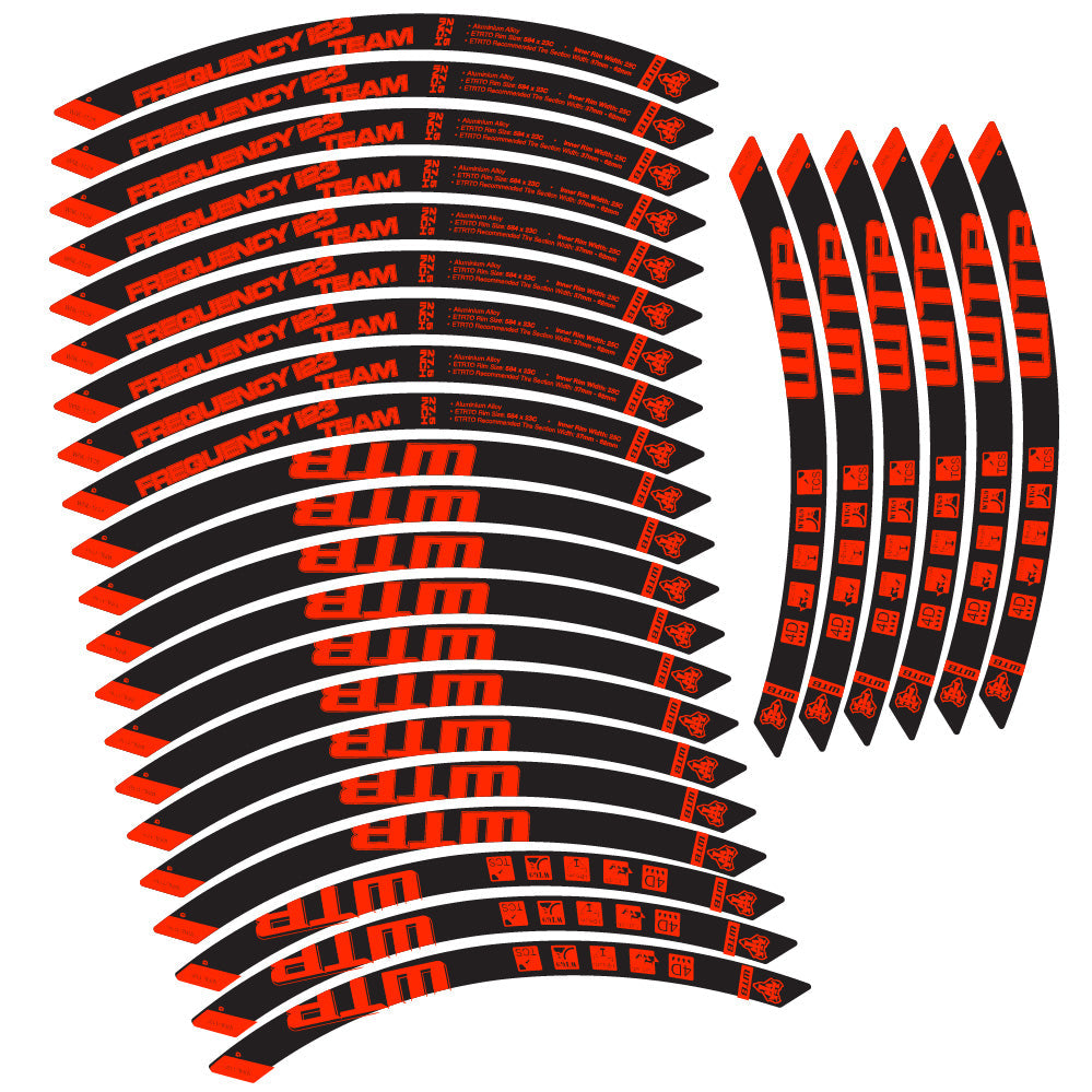 Stickers WTB Frequency i23 Team compatibles - Autocollants roue vélo VTT