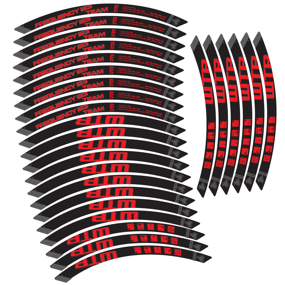 Stickers WTB Frequency i23 Team compatibles - Autocollants roue vélo VTT