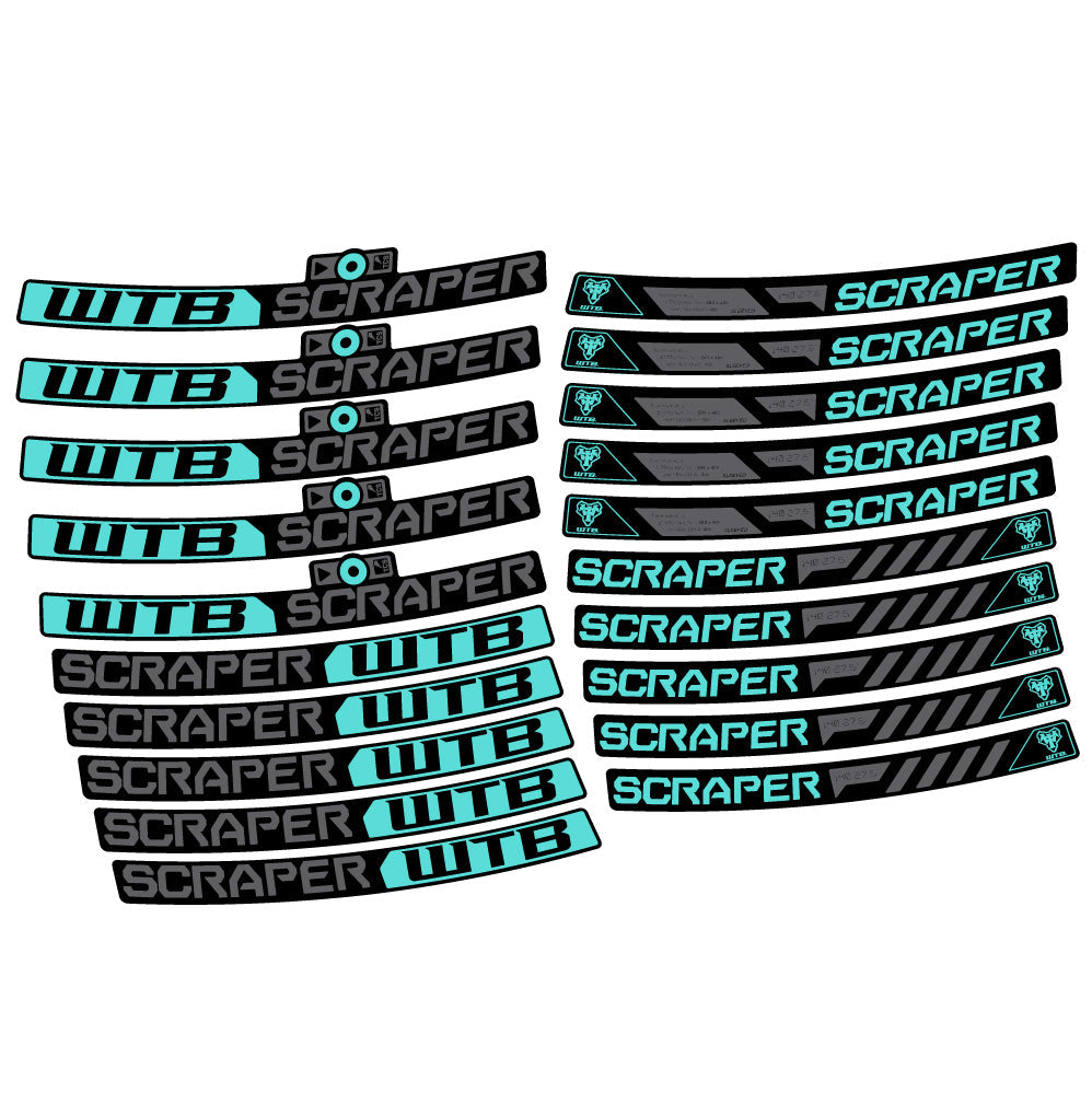 Stickers WTB Scraper i40 compatibles - Autocollants roue vélo VTT