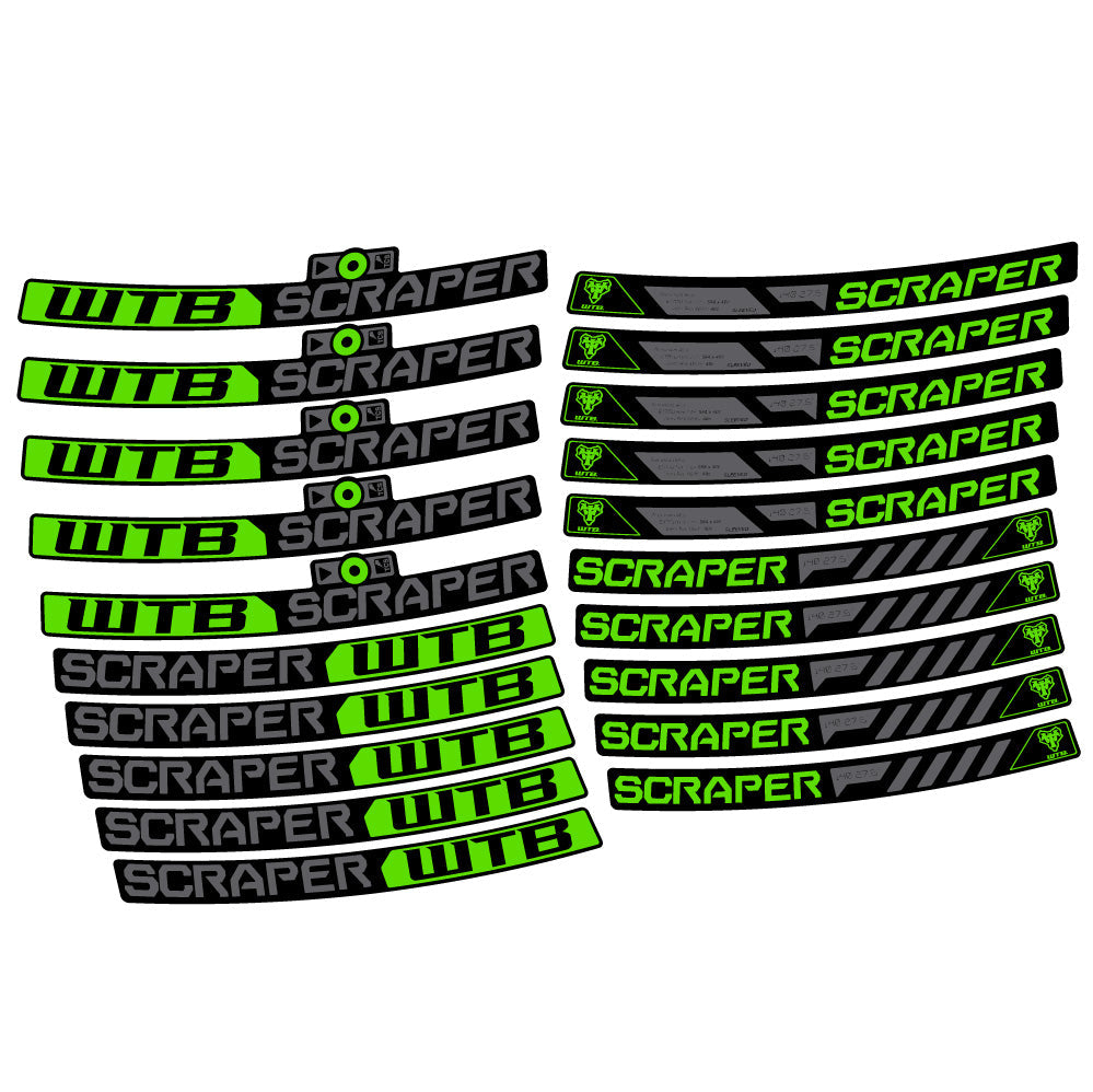 Stickers WTB Scraper i40 compatibles - Autocollants roue vélo VTT