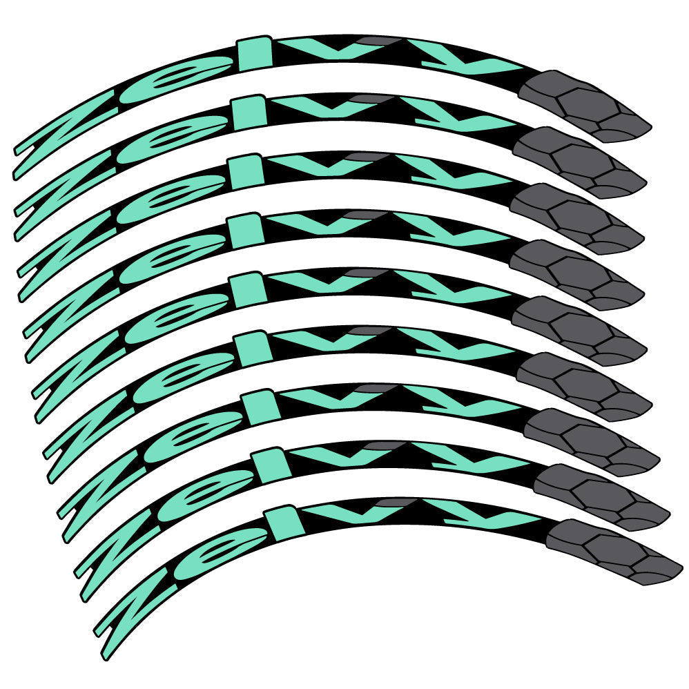 Stickers Zelvy Carbon compatibles - Autocollants roue vélo VTT