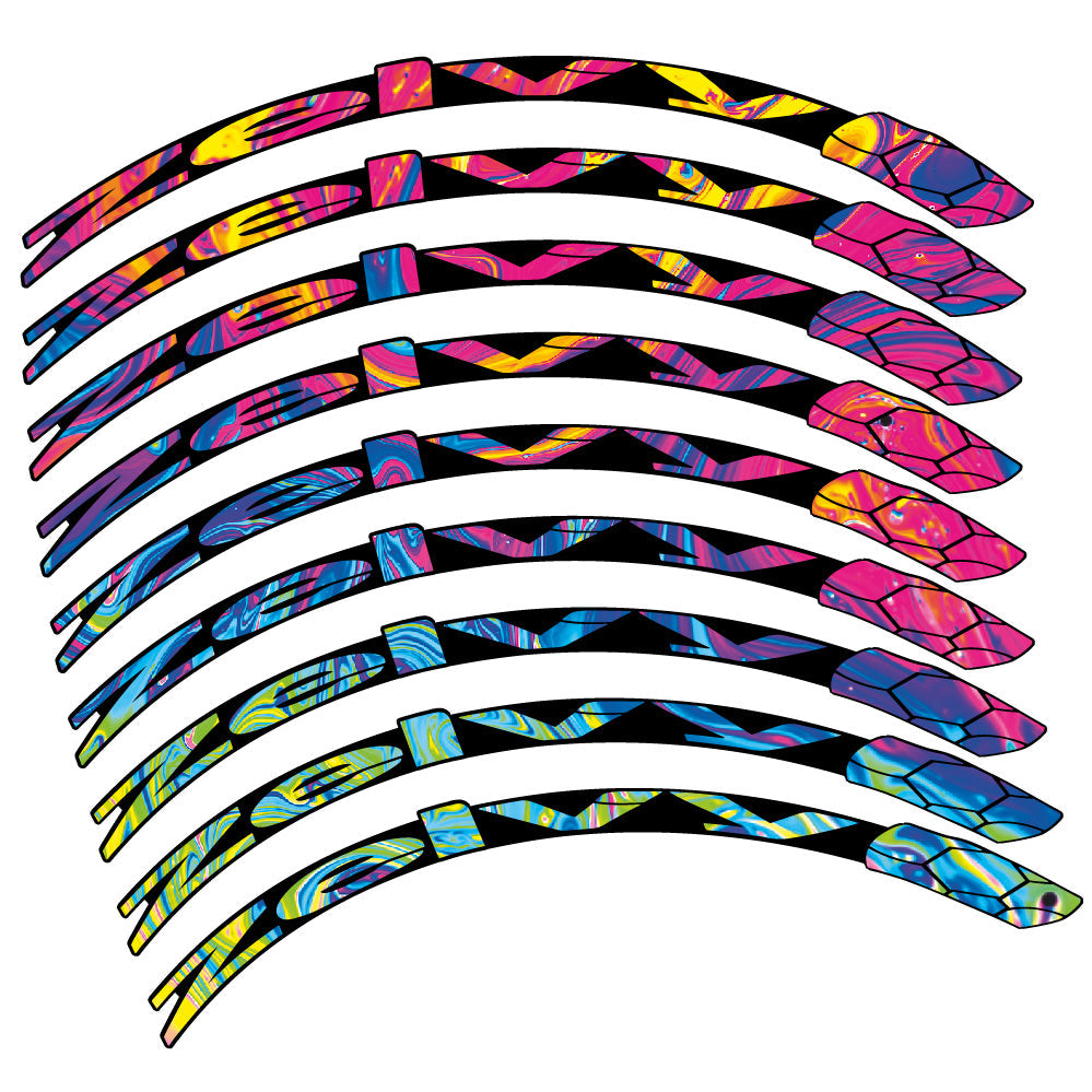 Stickers Zelvy Carbon compatibles - Autocollants roue vélo VTT