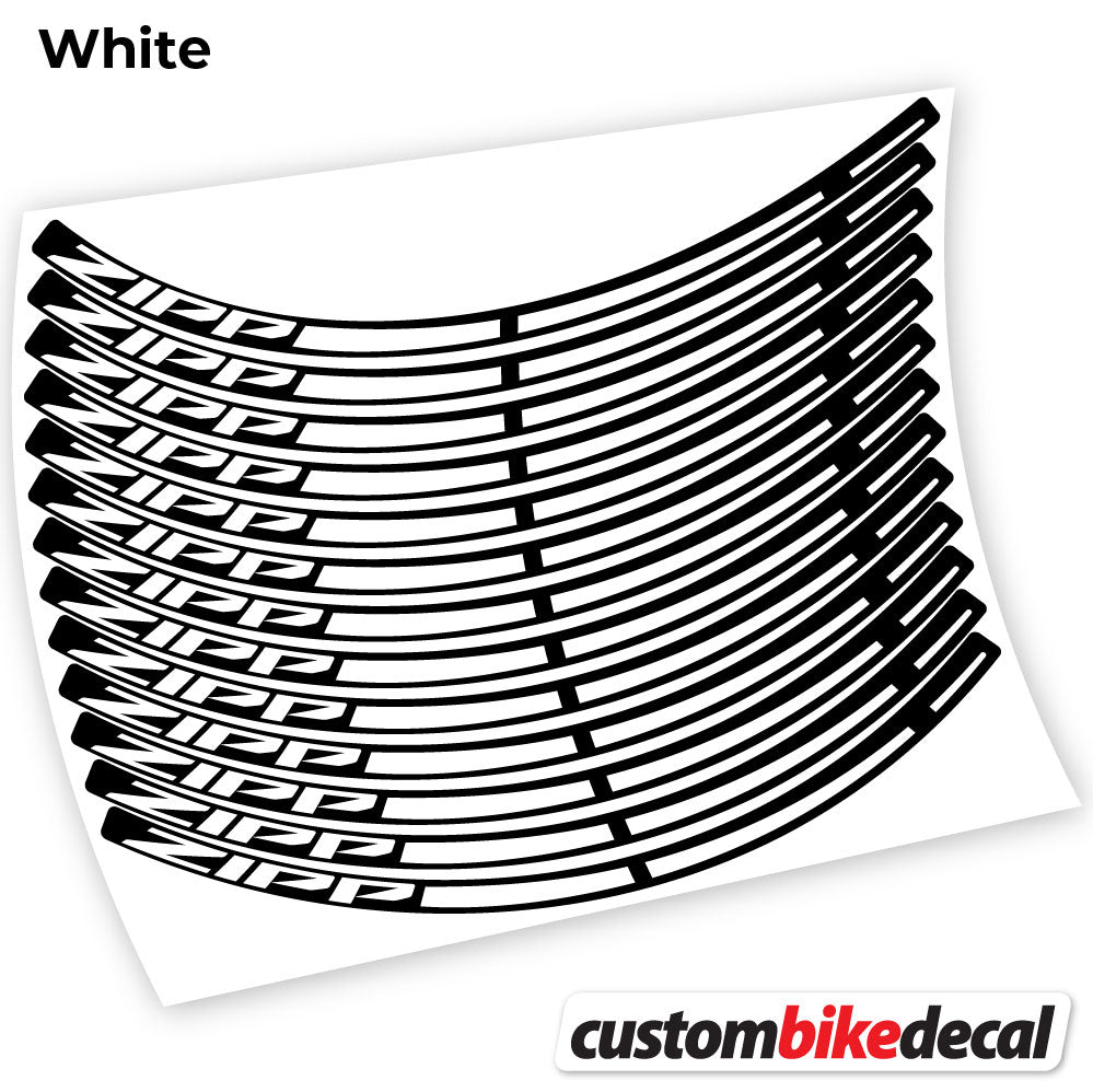 White decal for Zipp MTB wheel – bike sticker vinyl