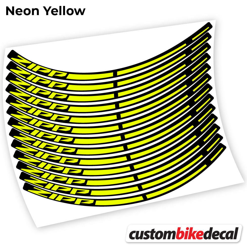 Neon Yellow decal for Zipp MTB wheel – bike sticker vinyl