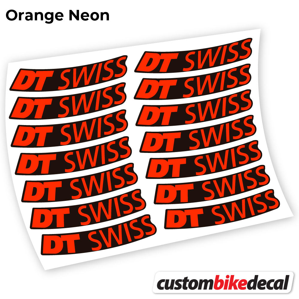 Orange Neon decal for DT Swiss Logo Bikes MTB wheel – bike sticker vinyl