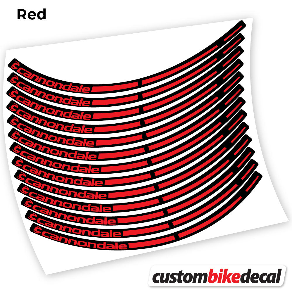 Red decal for cannondale MTB wheel – bike sticker vinyl