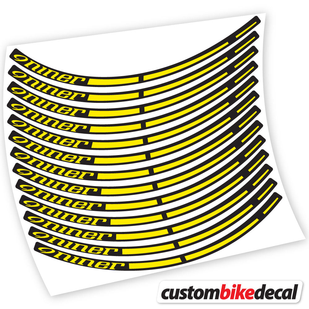 Yellow decal for Niner MTB wheel – bike sticker vinyl