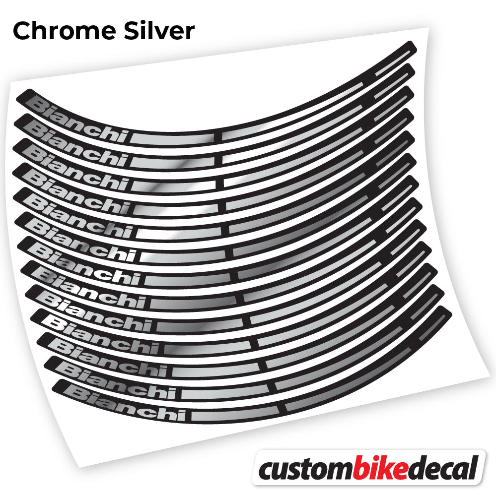 Chrome Silver decal for Bianchi MTB wheel – bike sticker vinyl