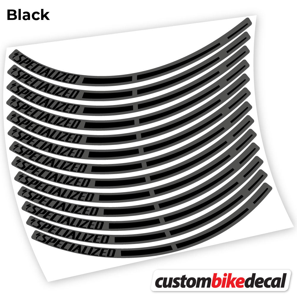 Matte Black+Gloss Black decal for Specialized MTB wheel – bike sticker vinyl