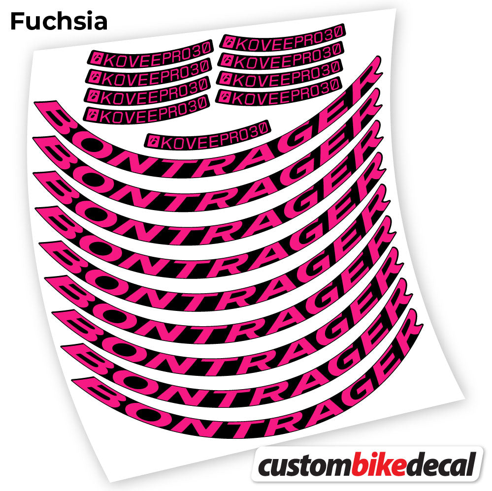 Fuchsia decal for Bontrager Kovee PRO 30 MTB wheel – bike sticker vinyl