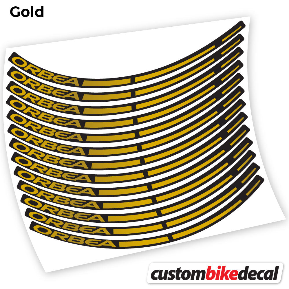 Gold decal for ORBEA MTB wheel – bike sticker vinyl