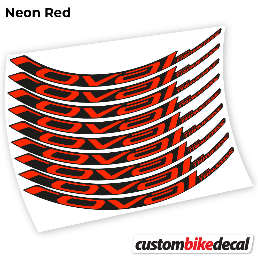 Neon Red decal for Roval Traverse Carbon 2021 MTB wheel – bike sticker vinyl