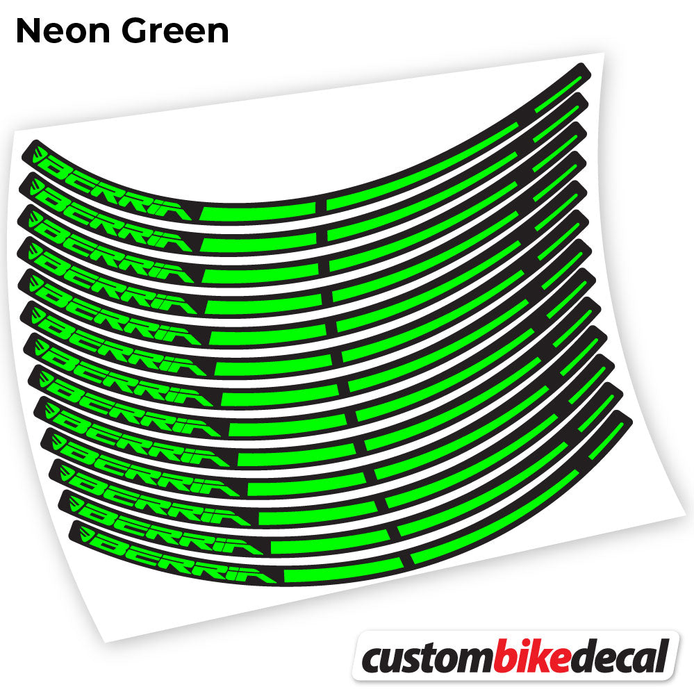 Neon Green decal for Berria MTB wheel – bike sticker vinyl