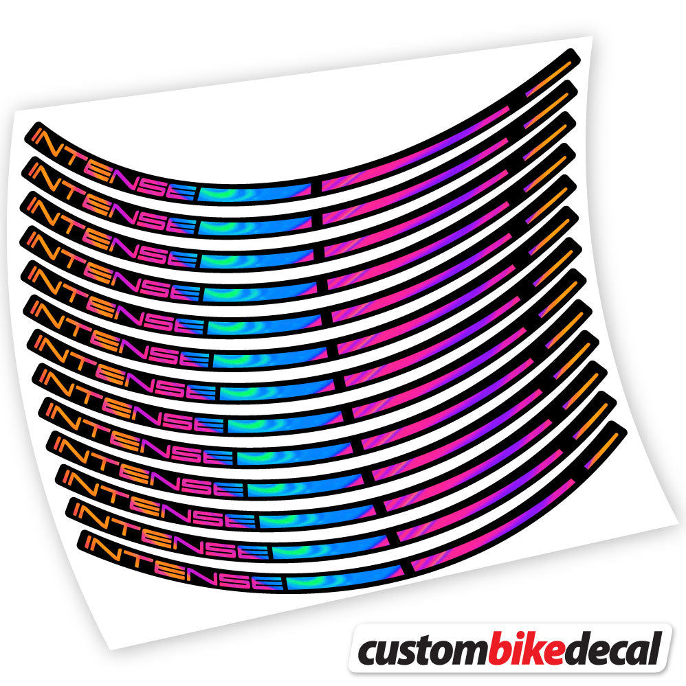 Psychedelic  Rainbow decal for Intense MTB wheel – bike sticker vinyl