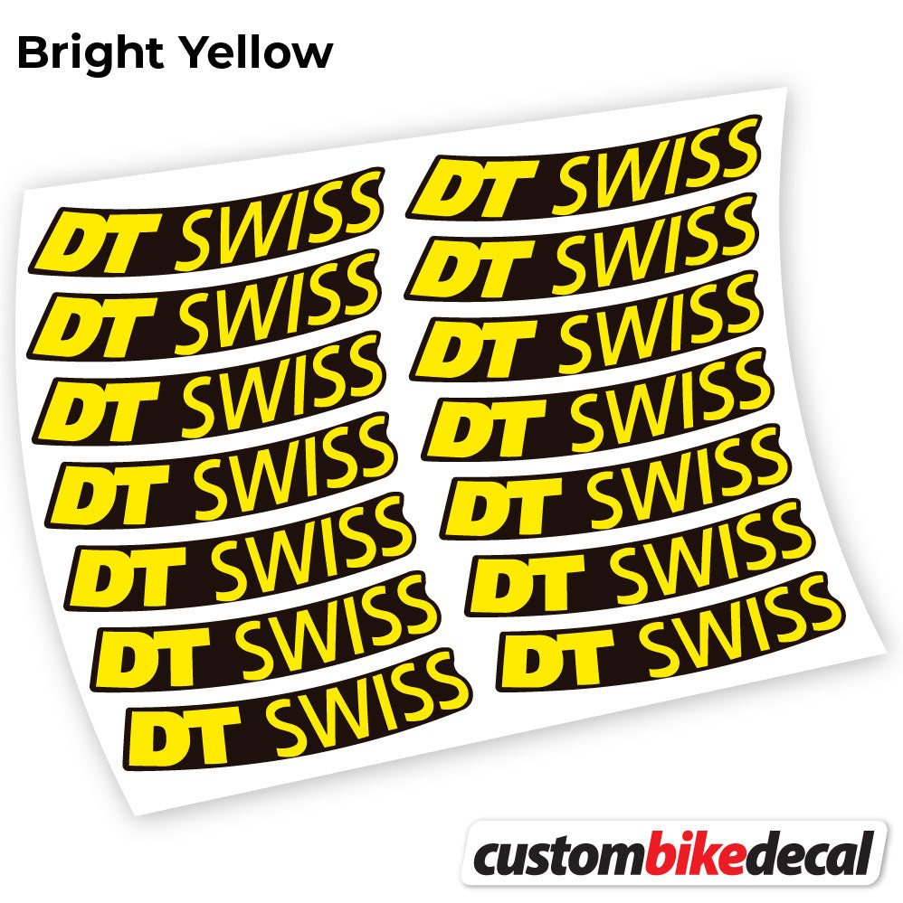 Yellow decal for DT Swiss Logo Bikes MTB wheel – bike sticker vinyl
