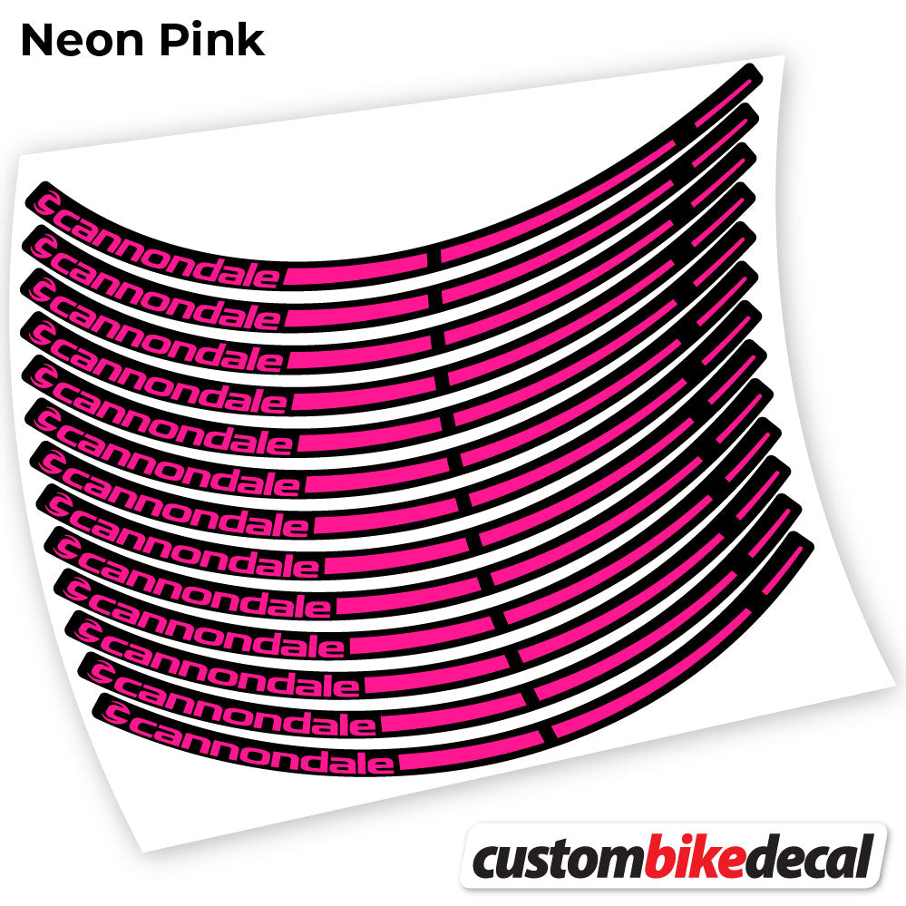 Neon Pink decal for cannondale MTB wheel – bike sticker vinyl