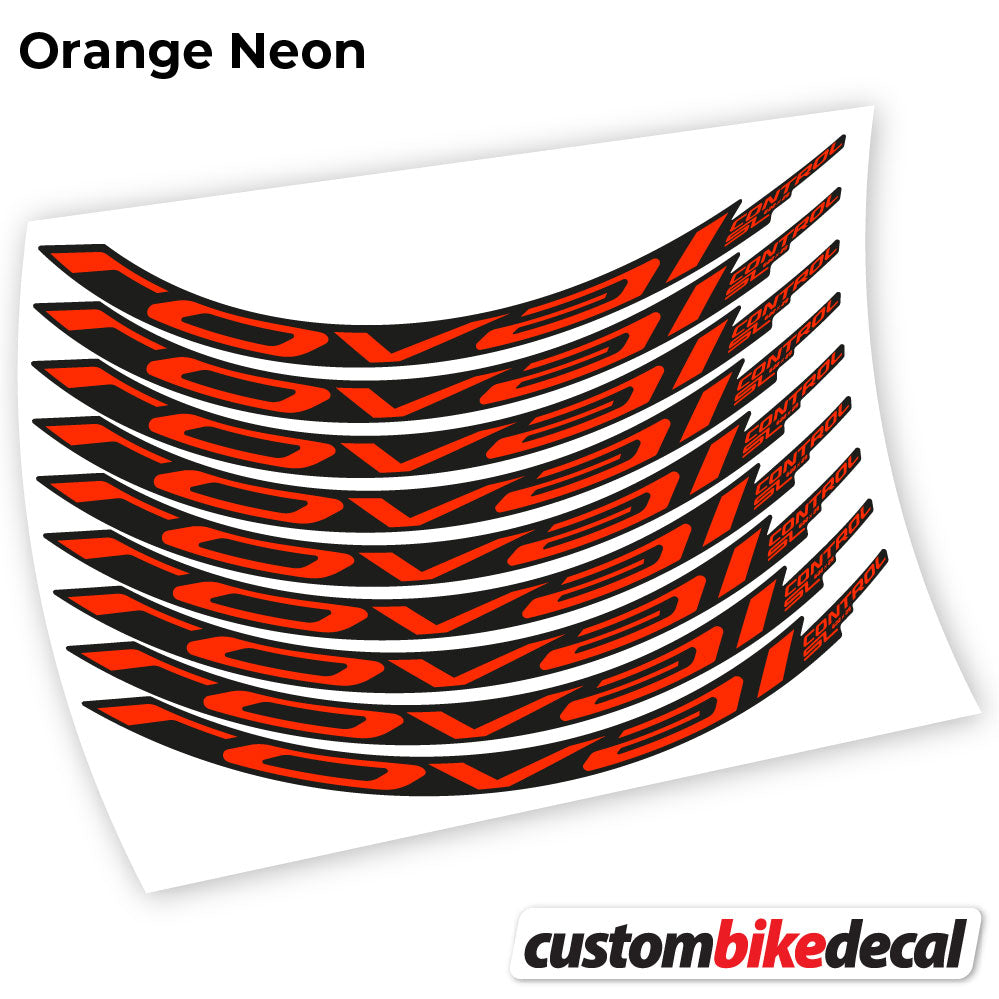 Orange Neon decal for Roval Control SL 2021 MTB wheel – bike sticker vinyl