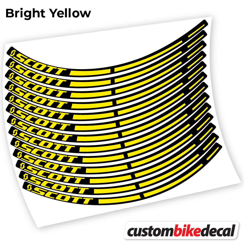 Yellow decal for Scott MTB wheel – bike sticker vinyl
