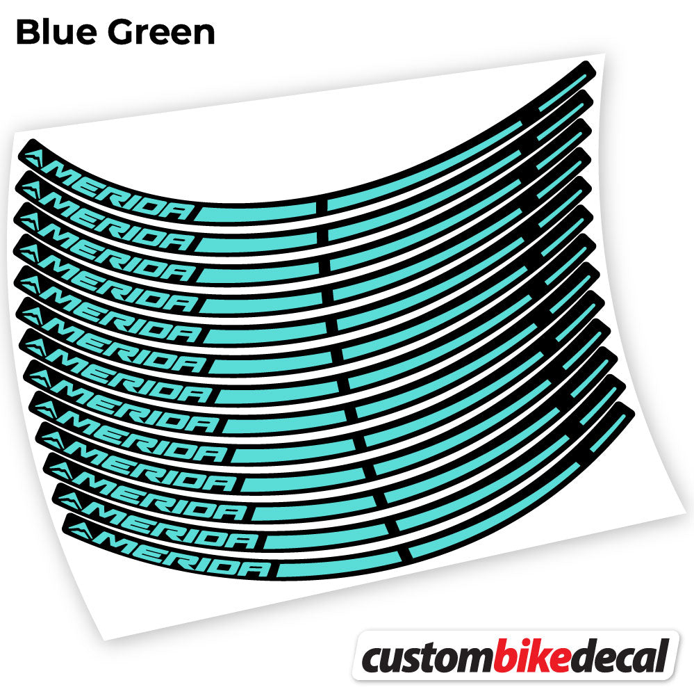 Blue Green decal for Merida MTB wheel – bike sticker vinyl