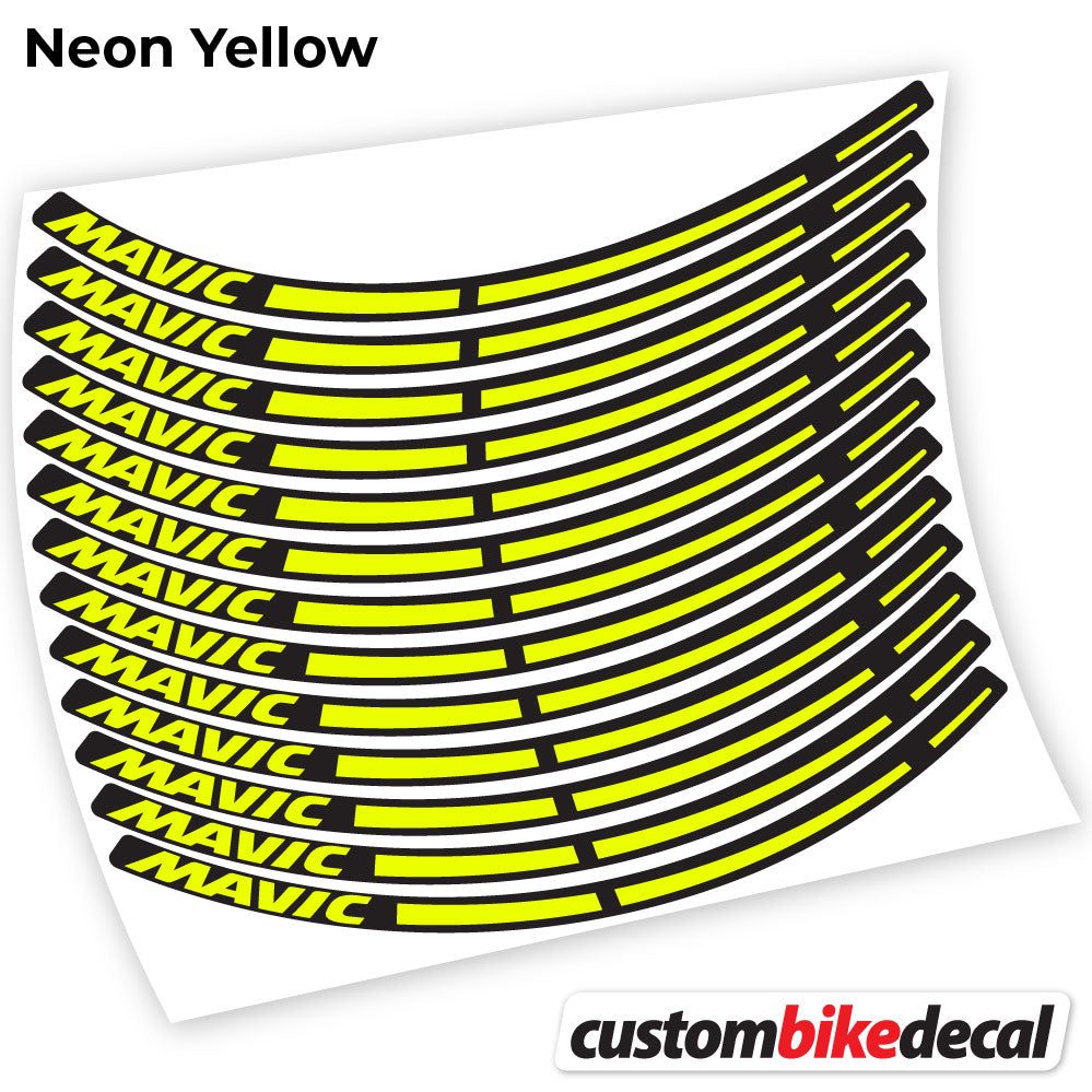 Neon Yellow decal for Mavic MTB wheel – bike sticker vinyl