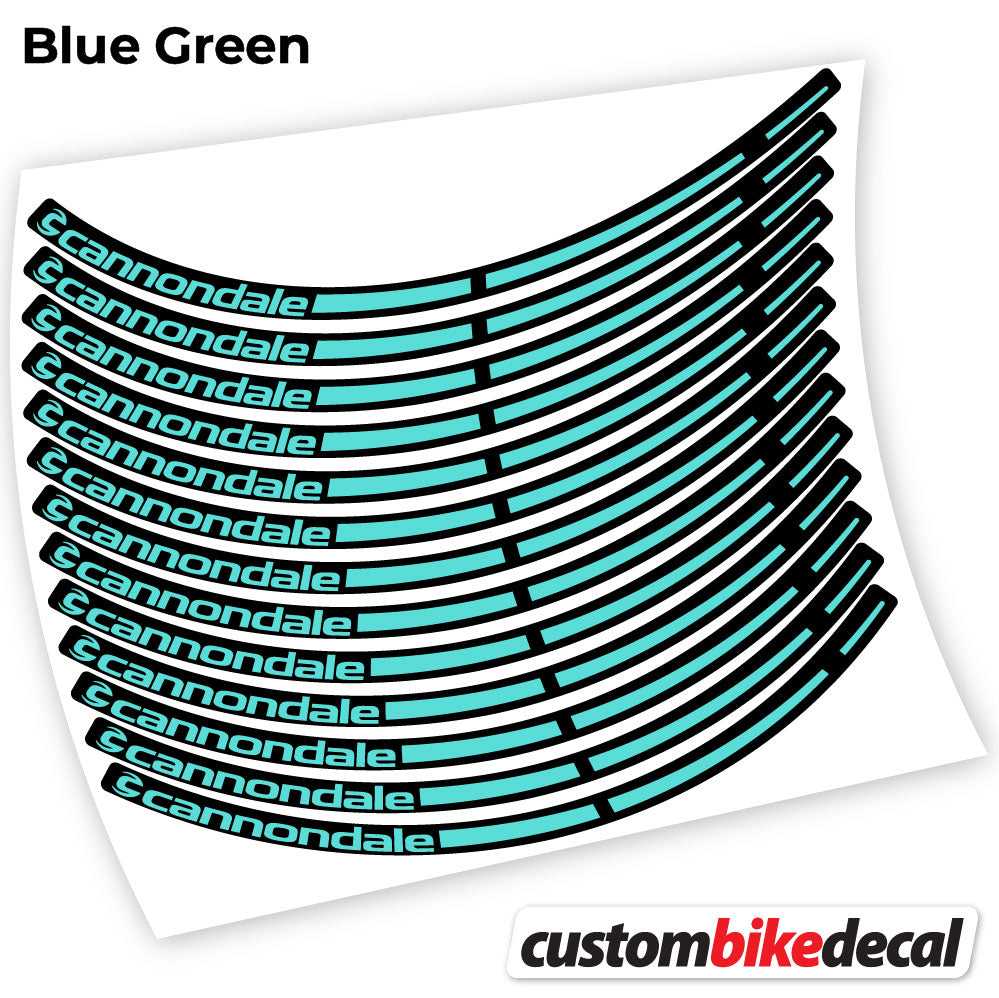 Blue Green decal for cannondale MTB wheel – bike sticker vinyl