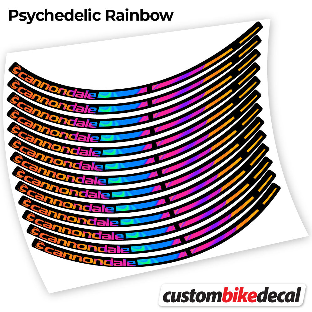 Psychedelic  Rainbow decal for cannondale MTB wheel – bike sticker vinyl