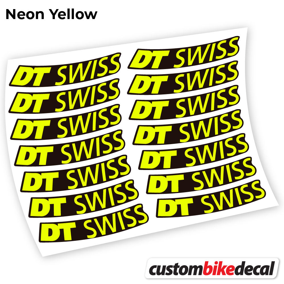 Neon Yellow decal for DT Swiss Logo Bikes MTB wheel – bike sticker vinyl
