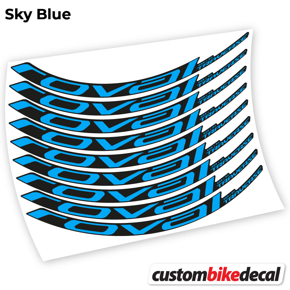 Sky Blue decal for Roval Traverse Carbon 2021 MTB wheel – bike sticker vinyl