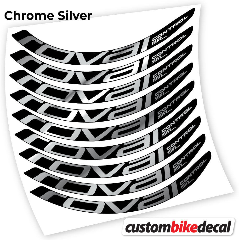 Chrome Silver decal for Roval Control SL MTB wheel – bike sticker vinyl