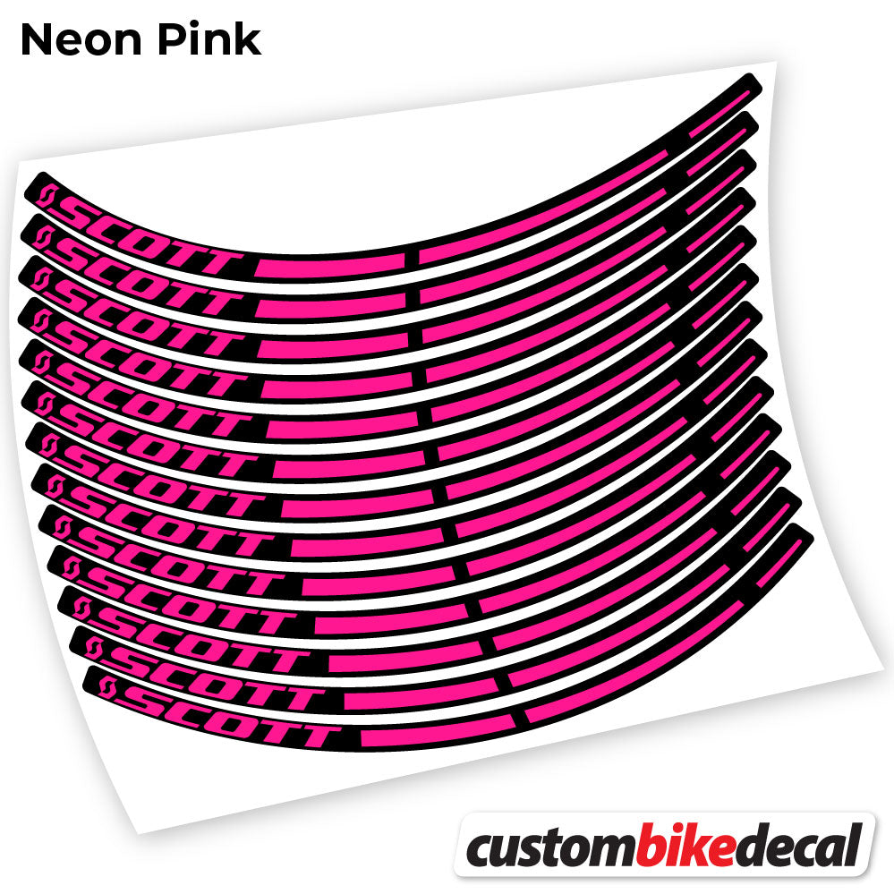 Neon Pink decal for Scott MTB wheel – bike sticker vinyl