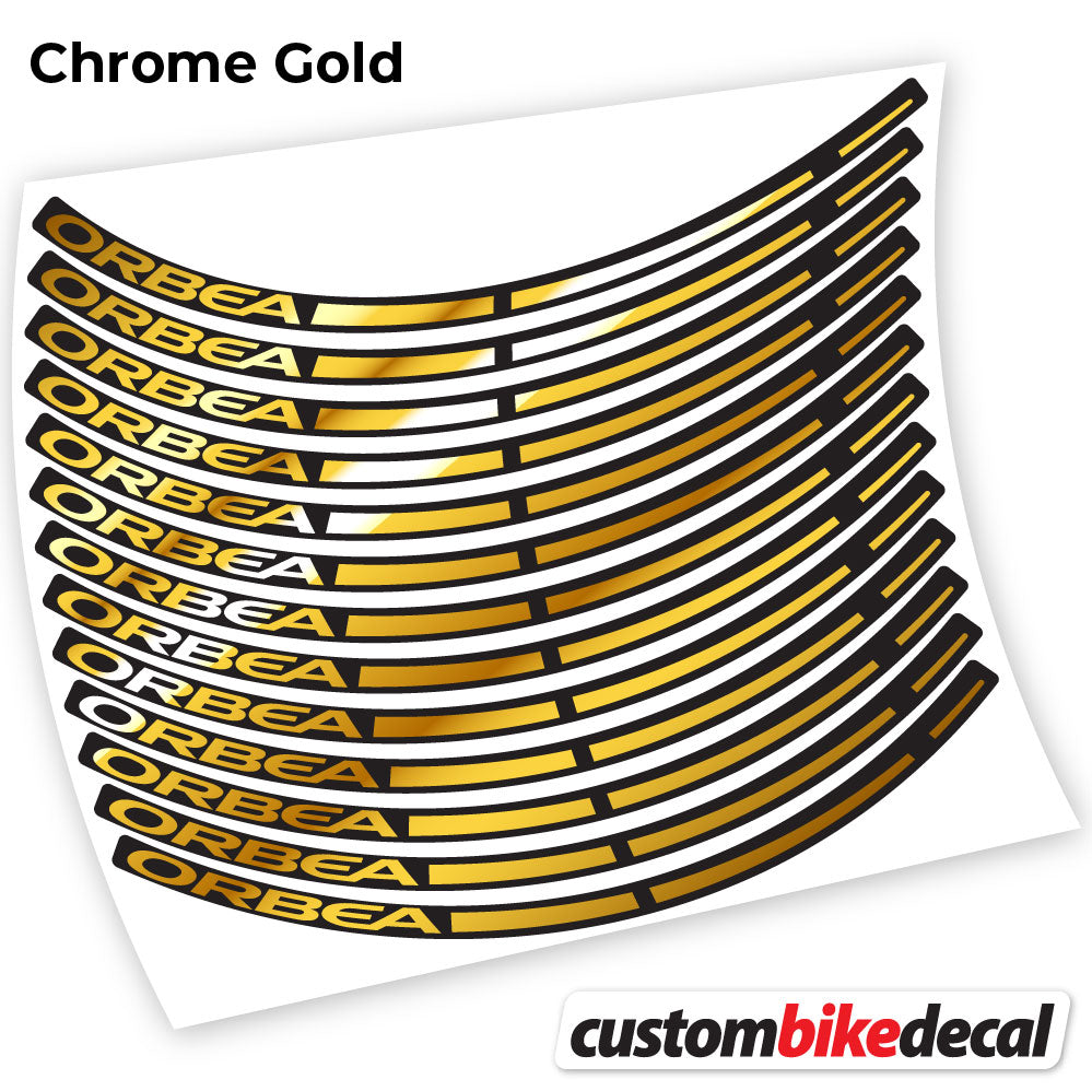 Chrome Gold decal for ORBEA MTB wheel – bike sticker vinyl