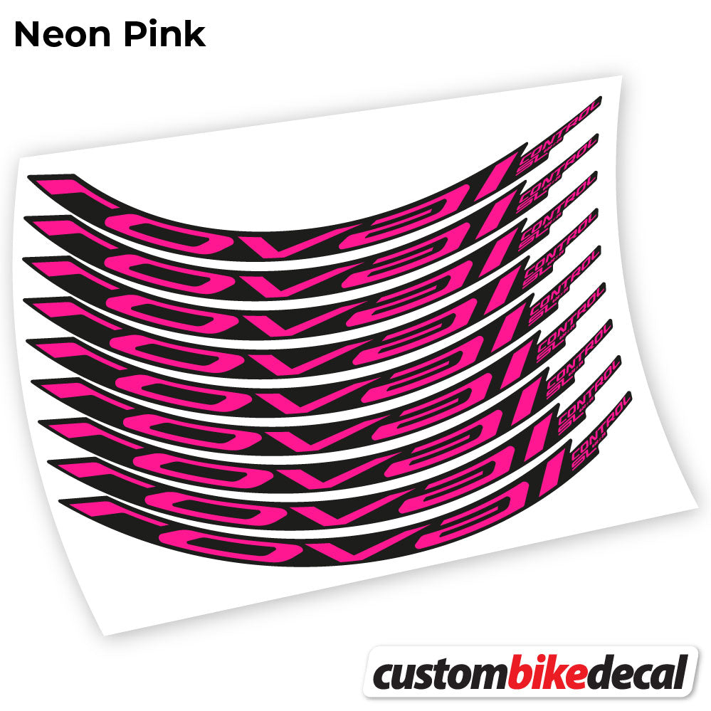 Neon Pink decal for Roval Control SL 2021 MTB wheel – bike sticker vinyl