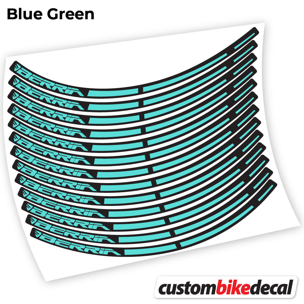 Blue Green decal for Berria MTB wheel – bike sticker vinyl