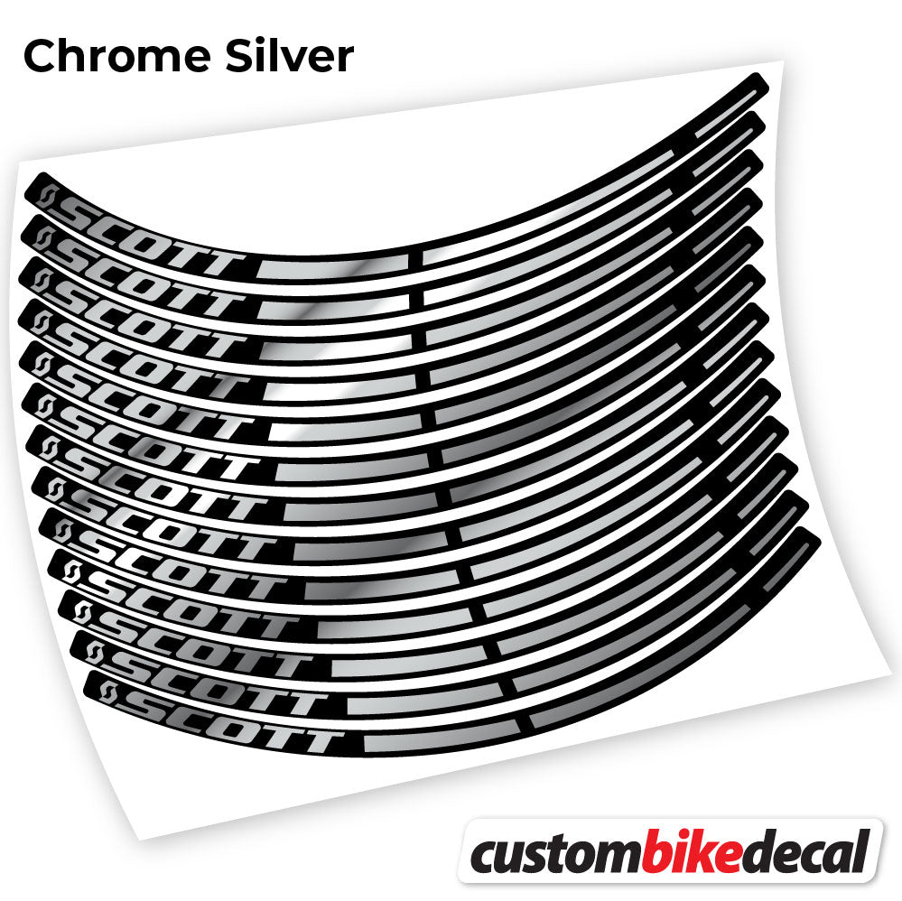 Chrome Silver decal for Scott MTB wheel – bike sticker vinyl