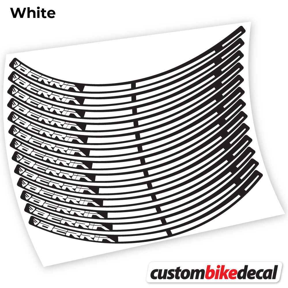 White decal for Berria MTB wheel – bike sticker vinyl