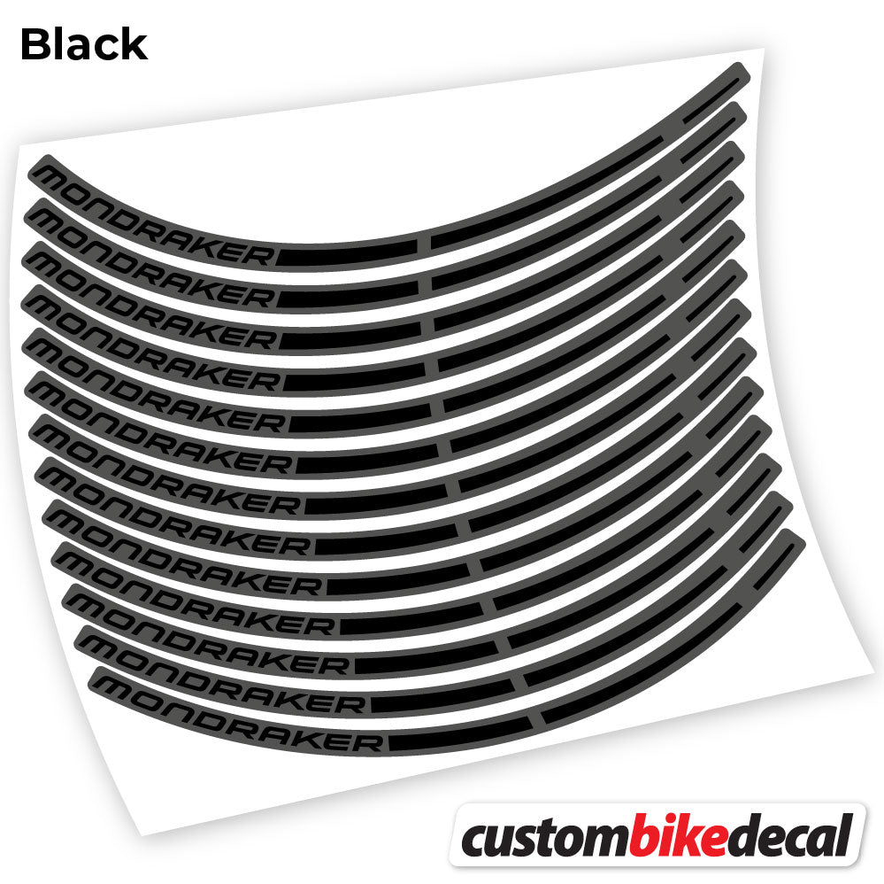 Matte Black+Gloss Black decal for Mondraker MTB wheel 29" – bike sticker vinyl