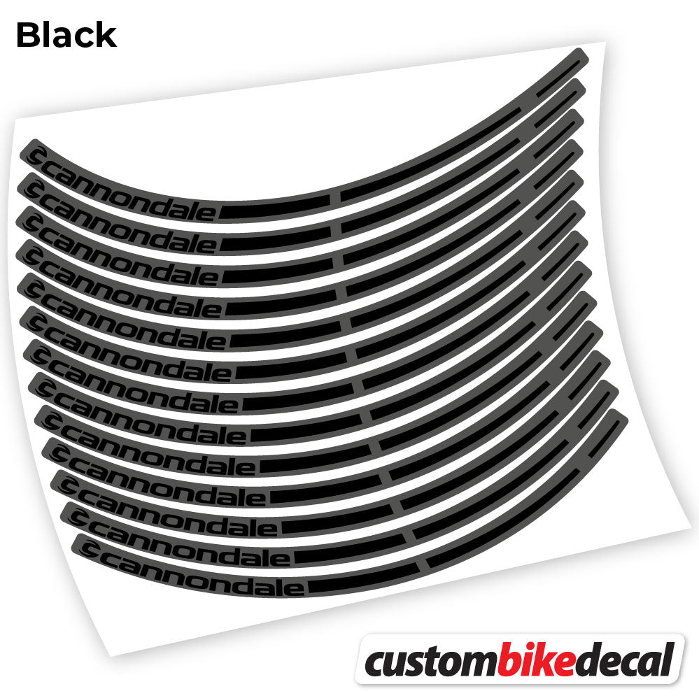 Matte Black+Gloss Black decal for cannondale MTB wheel – bike sticker vinyl
