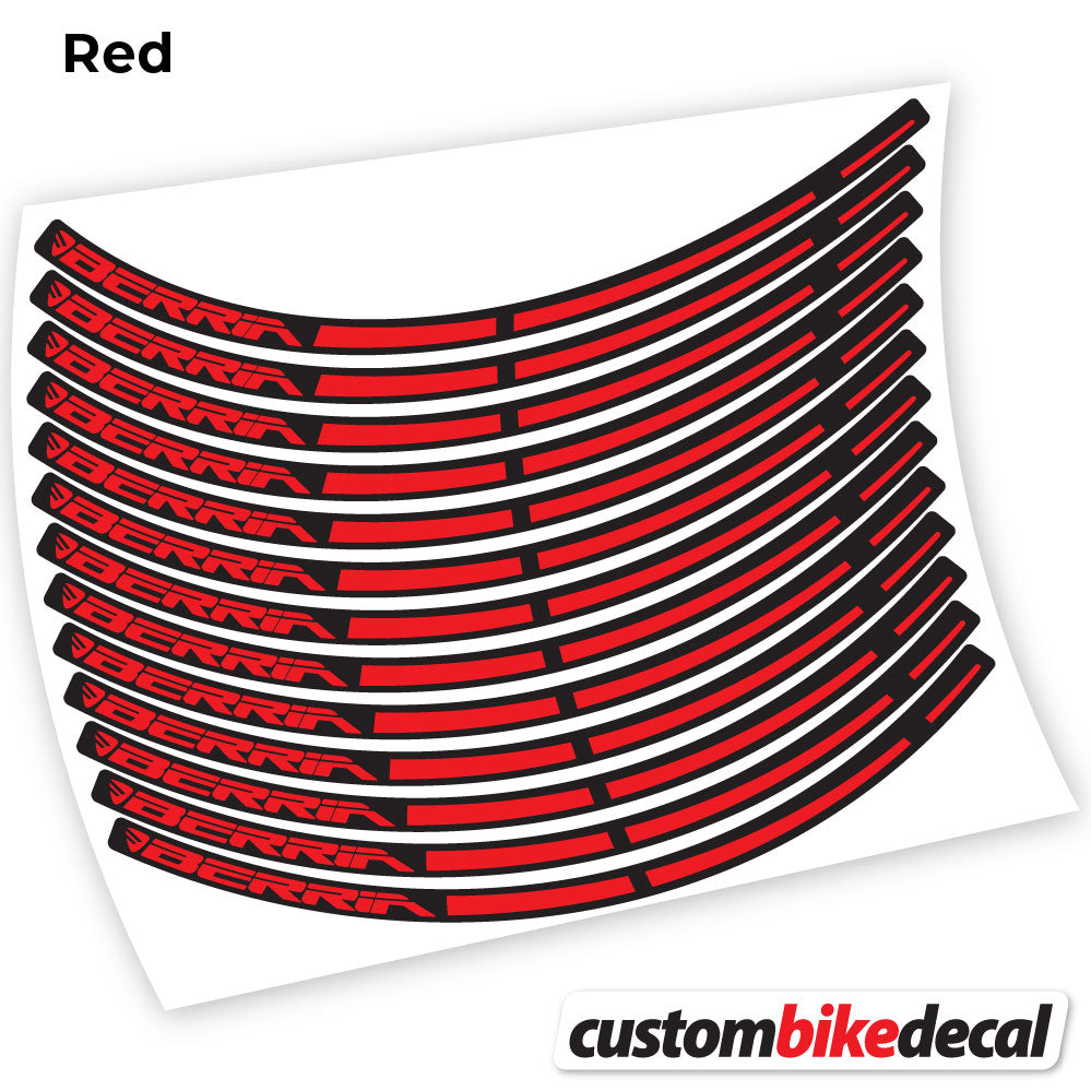 Red decal for Berria MTB wheel – bike sticker vinyl