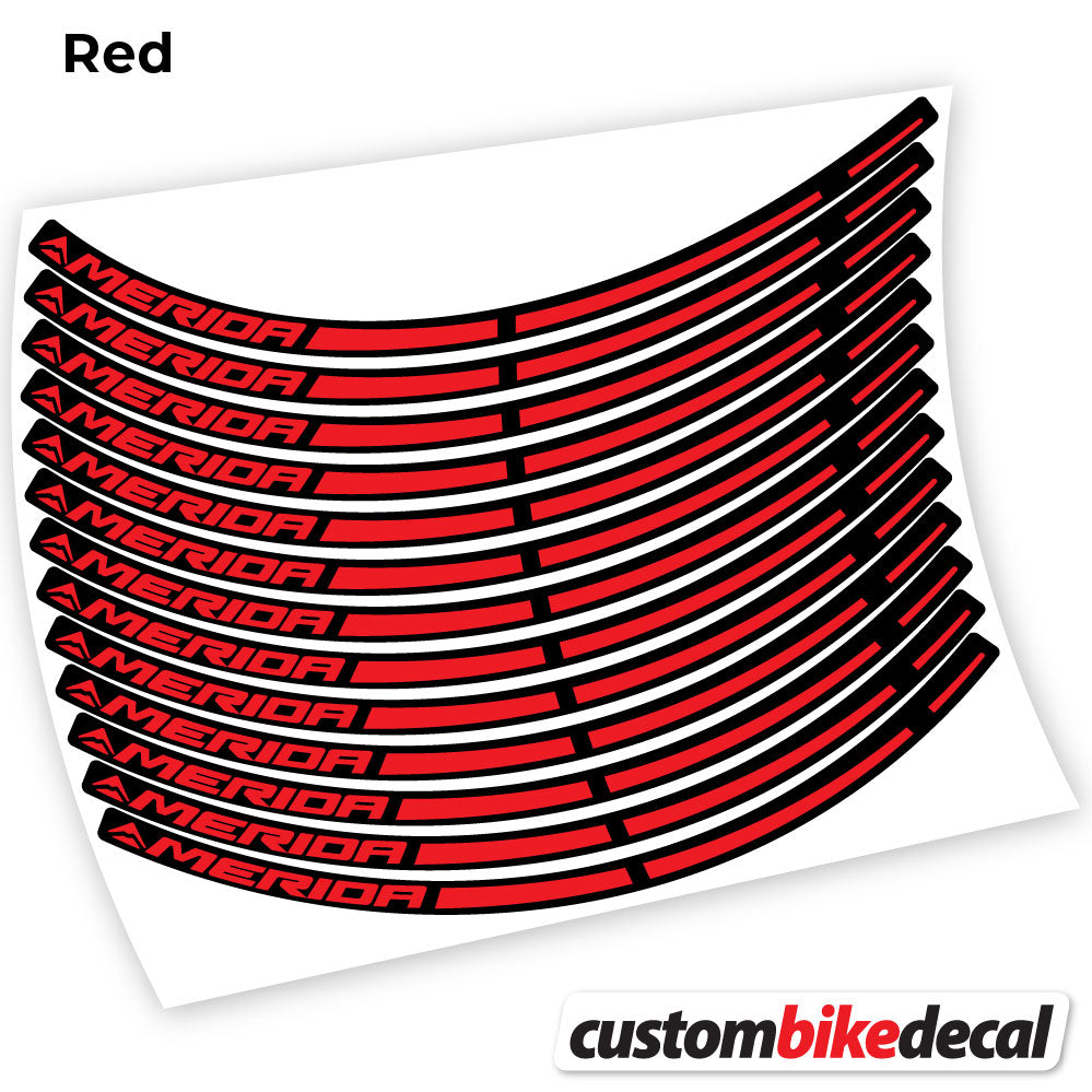 Red decal for Merida MTB wheel – bike sticker vinyl