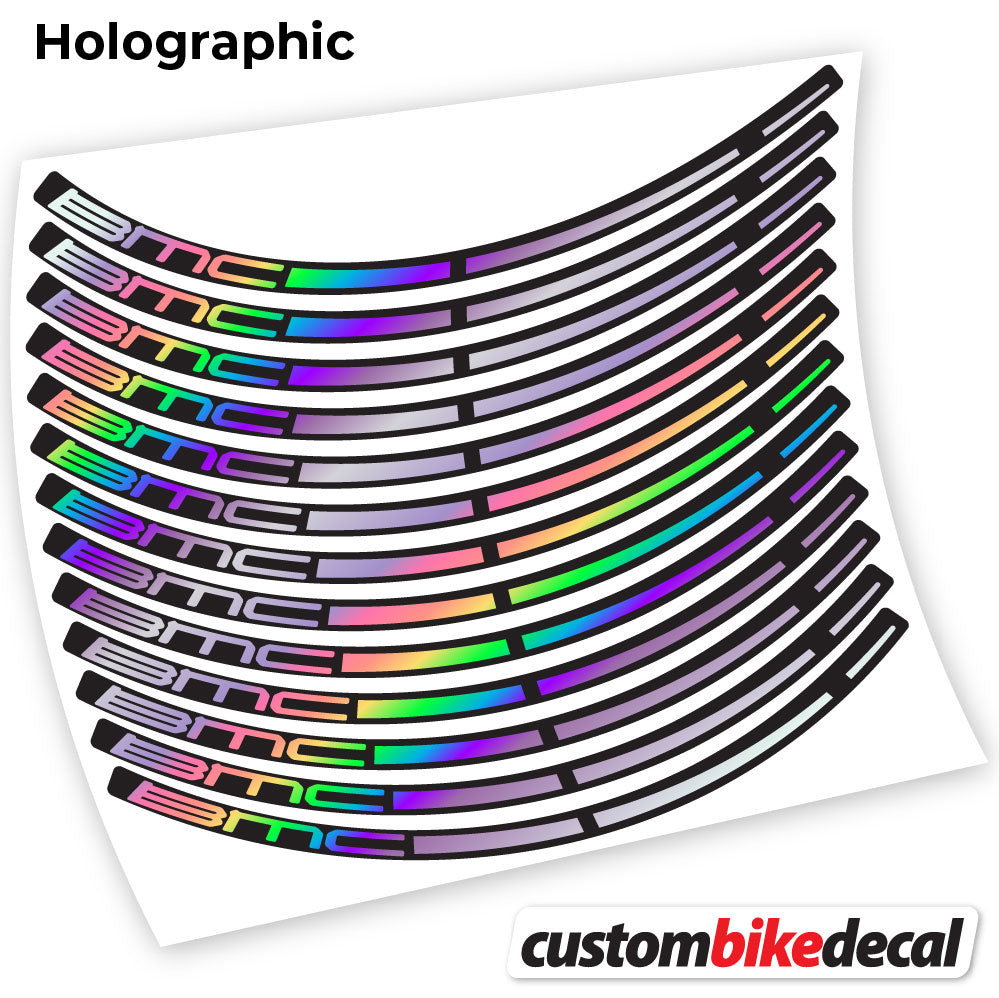 Hollographic decal for BMC MTB wheel – bike sticker vinyl