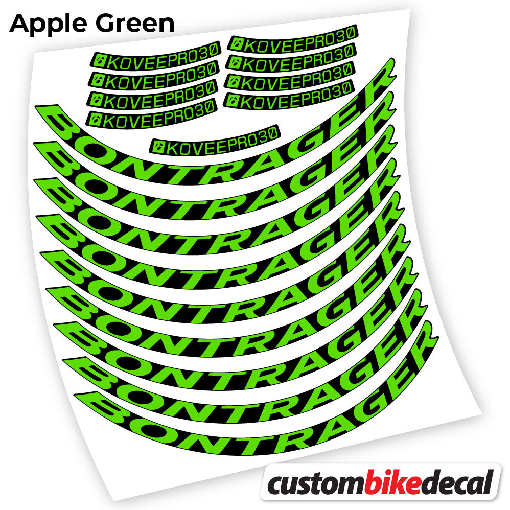 Apple Green decal for Bontrager Kovee PRO 30 MTB wheel – bike sticker vinyl